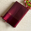 Deep Maroon Designer Pure Silk Saree With Antique Gold