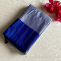 Steel Blue Soft Mixed Silk Saree With Royal Blue Pallu