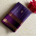 Lavender Purple Designer Pure Silk Saree With Deep Purple Pallu