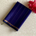 Midnight Blue Designer Pure Silk Saree With Turquoise Green Pallu