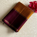 Mustard Gold Designer Pure Silk Saree With Deep Wine Maroon Pallu