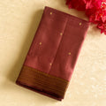 Rarest Mauve pink with dark coffee wine brown Kanjeevaram pure silk