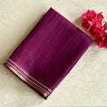 Deep Magenta Luxurious Tussar with tiny borders