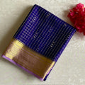 Lavender Mysore Crepe Silk Saree With Royal Blue Pallu