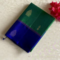 Jewel Tone Green with Royal Blue Designer Pure Silk Saree