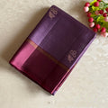 Metallic Lavender Designer Pure Silk Saree With Metallic Onion Pink